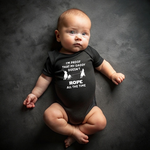 "I’m Proof That My Daddy Doesn’t Rope All The Time" - Onesie - BOY or GIRL - Picture 6 of 10